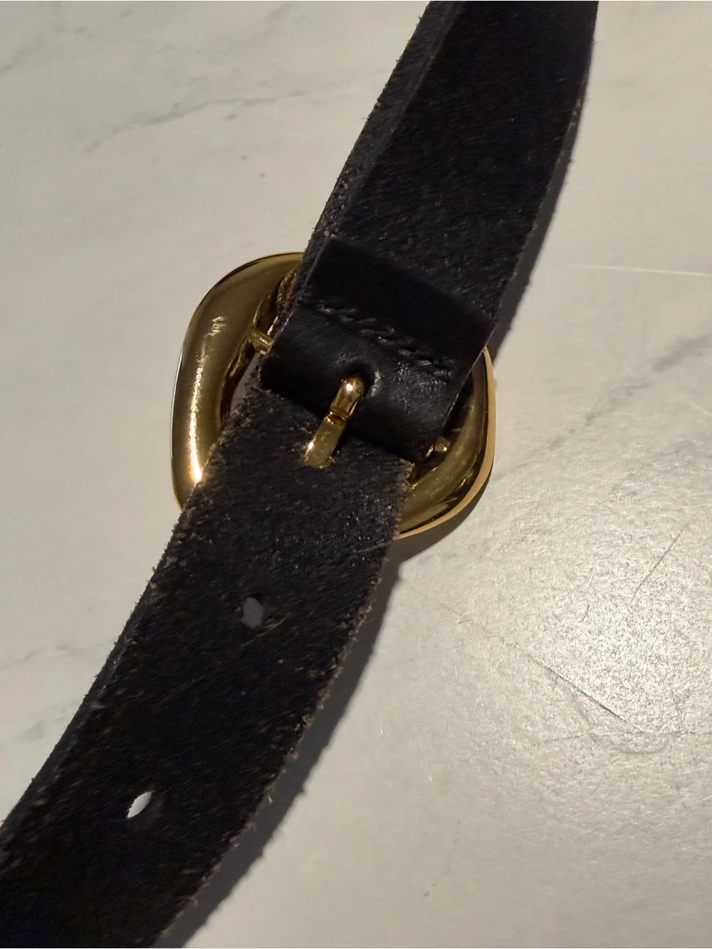 Madewell Leather Women's Belt with Gold Buckle